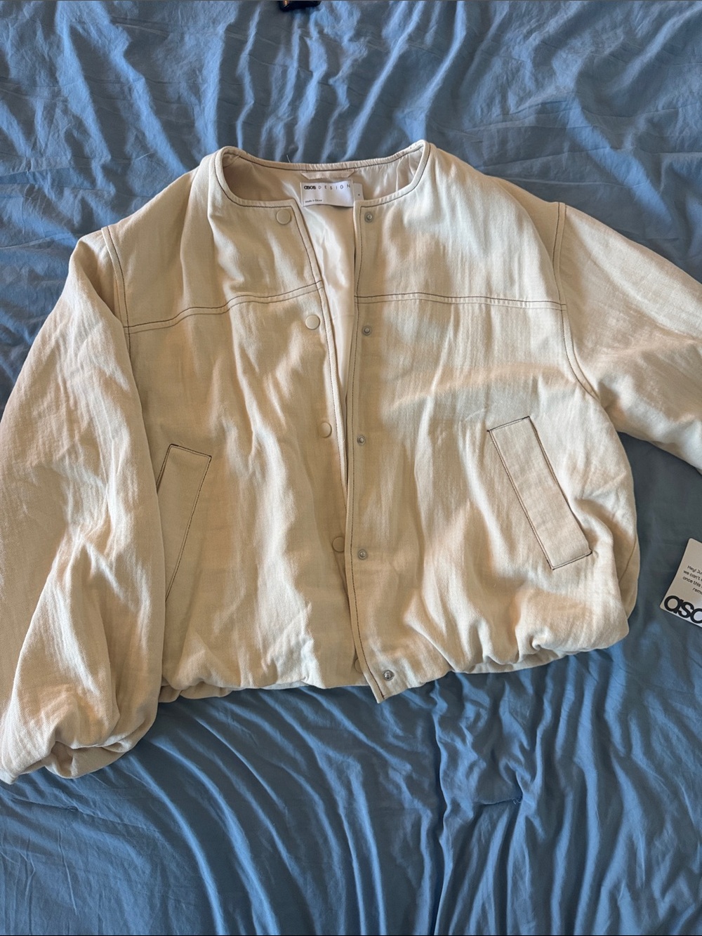 ASOS Light Cream Bomber Jacket